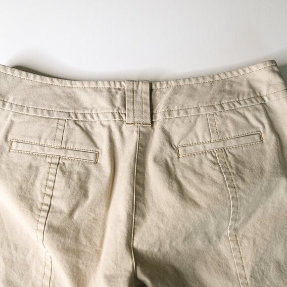 ANN TAYLOR LOFT Tan Khaki Wide Leg Pants with Pockets - Size 10P - Picture 6 of 10